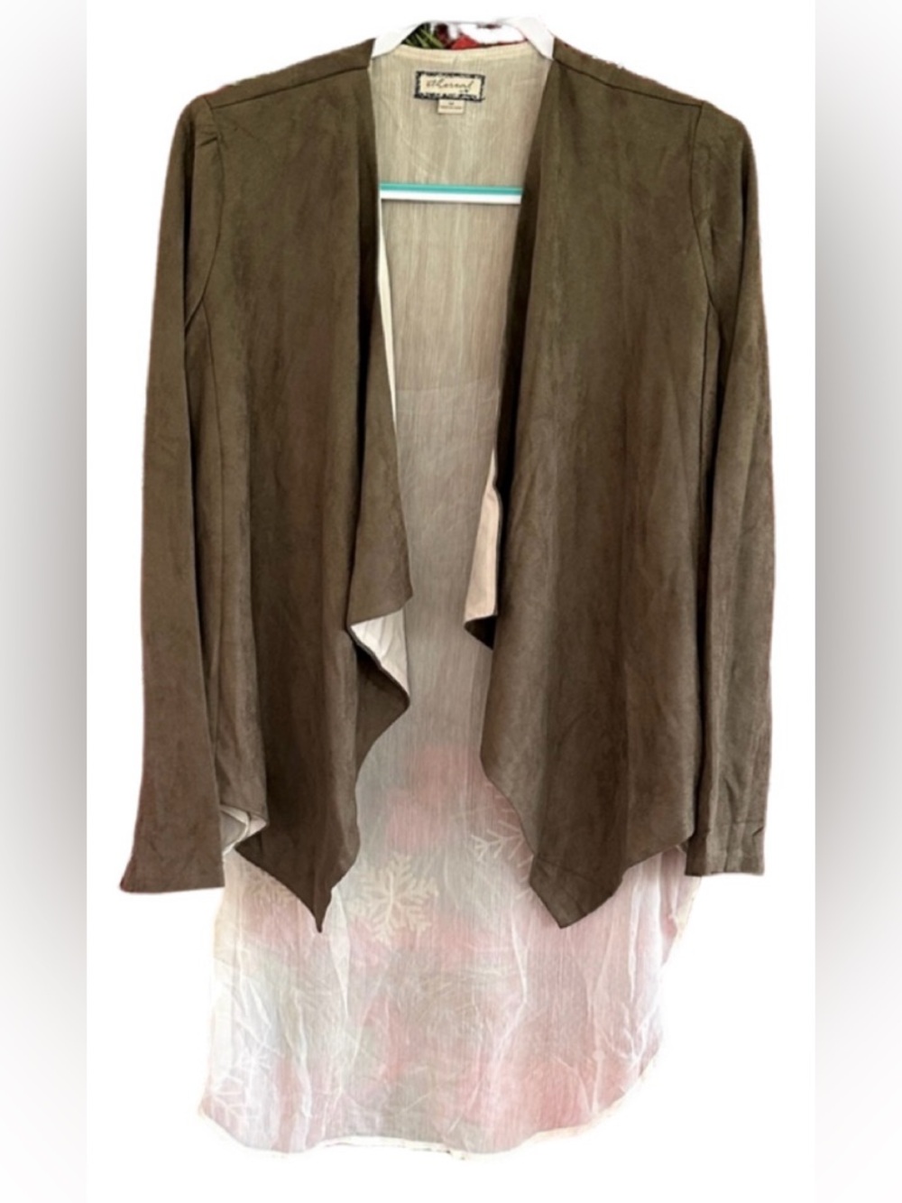 Anthropologie Ethereal Olive Draped Blazer